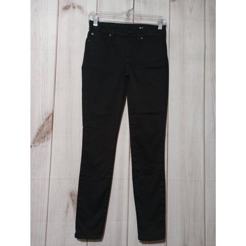 J Crew Jeans Ladies 26 Black Toothpick Skinny Biker Gothic